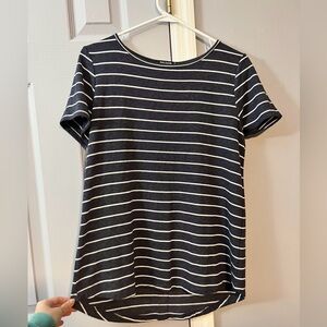 Pink Clover Navy and White Striped Top